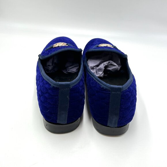 Stacy Adams Mens‎ 13 M Blue Velvet Quilted Slip On Horsebit Loafers Dress Shoes - Picture 7 of 13